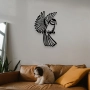 Stalowy dekor na ścianę - Ptak Czarny / Biały